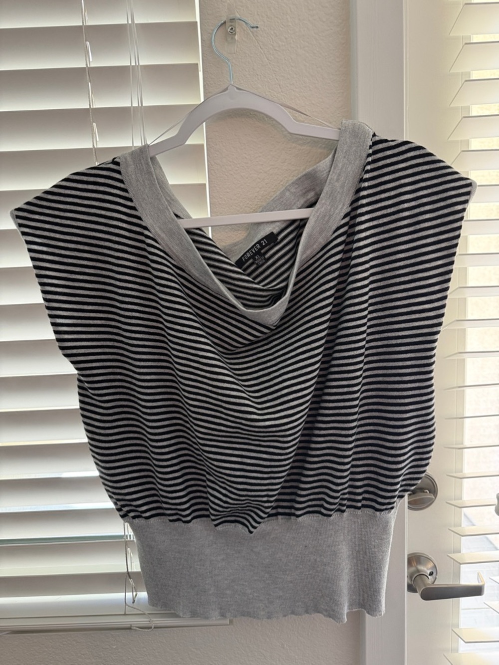 Forever 21 Black and White Striped Cowl Neck‎ Tank